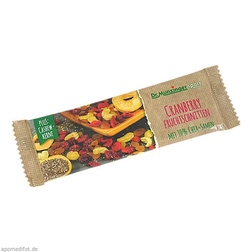 DR. MUNZINGER Cranberry-Fruchtschnitten, 50 g, Dr.Munzinger Sport GmbH & Co. KG