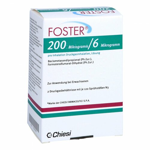 FOSTER 200/6ug 120 Hub Dosieraerosol, 2 Stk., Emra-Med Arzneimittel GmbH