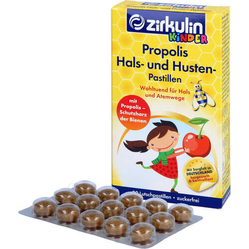 ZIRKULIN Propolis Hals- und Husten Pastillen Kids, 30 St, DISTRICON GmbH