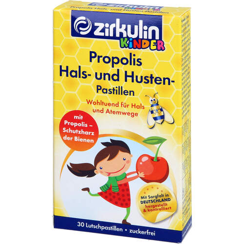 ZIRKULIN Propolis Hals- und Husten Pastillen Kids, 30 St, DISTRICON GmbH