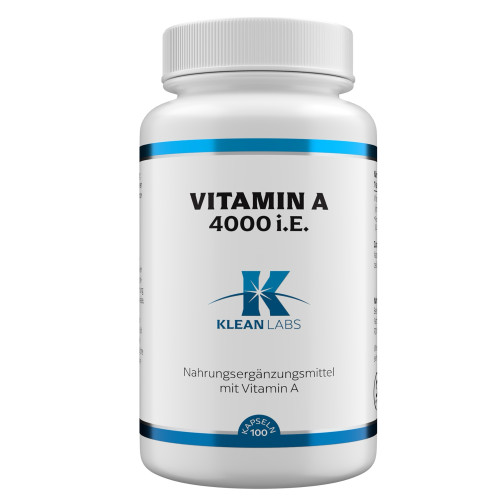 Vitamin A 4000 I.U.KLEAN LABS, 100 Stk., Supplementa GmbH