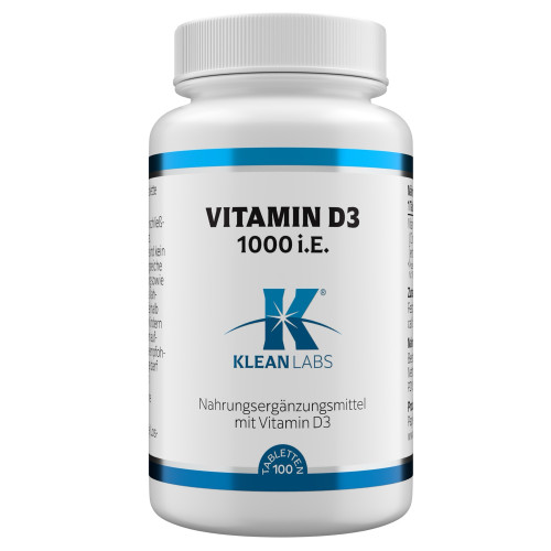 Vitamin D 1000 i.E. KLEAN LABS, 100 Stk., Supplementa GmbH