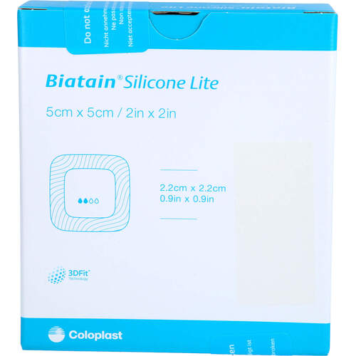 BIATAIN Silicone Lite Schaumverband 5x5 cm, 5 Stk., B2b Medical GmbH