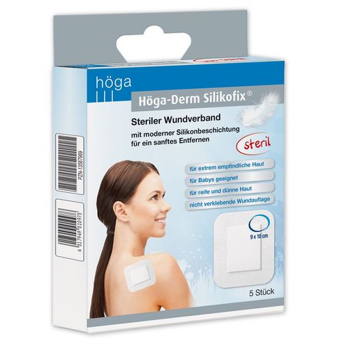 Höga-Derm Silikofix 9cm x 10cm, 5 Stk., Höga-Pharm G.Höcherl