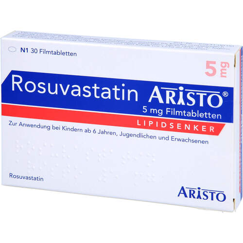 Rosuvastatin Aristo 5 mg Filmtabletten, 30 Stk., Aristo Pharma GmbH