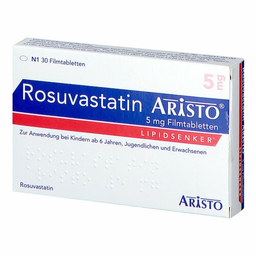 Rosuvastatin Aristo 5 mg Filmtabletten, 30 Stk., Aristo Pharma GmbH