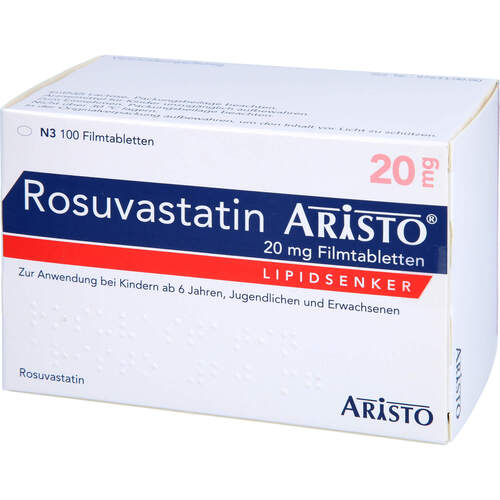 Rosuvastatin Aristo 20 mg Filmtabletten, 100 Stk., Aristo Pharma GmbH