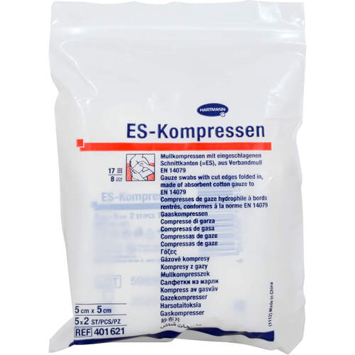 ES-KOMPRESSEN steril 5x5 cm 8fach, 5x2 Stk., + Prisoma GmbH
