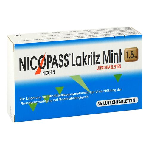 NICOPASS Lakritz Mint 1.5 mg Lutschtabletten, 36 Stk., Pierre Fabre Pharma GmbH