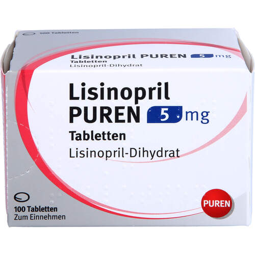 Lisinopril PUREN 5mg Tabletten, 100 Stk., PUREN Pharma GmbH & Co. KG