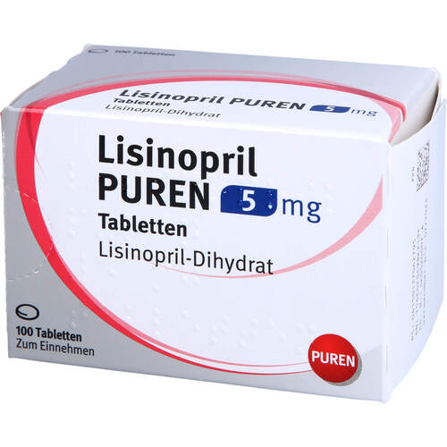 Lisinopril PUREN 5mg Tabletten, 100 Stk., PUREN Pharma GmbH & Co. KG