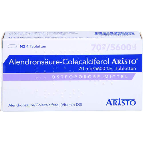 Alendrons&auml;ure-Colecalciferol Aristo 70 mg/5600 IE, 4 Stk., Aristo Pharma GmbH