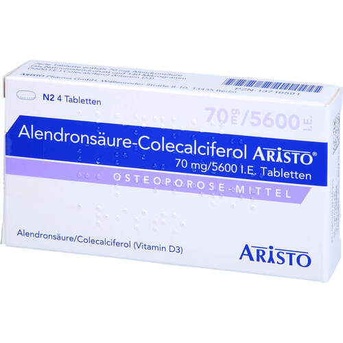 Alendrons&auml;ure-Colecalciferol Aristo 70 mg/5600 IE, 4 Stk., Aristo Pharma GmbH