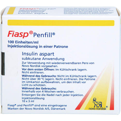 FIASP 100 Einheiten/ml Inj.-Lsg.i.e.Patrone, 10X3 ML, Emra-Med Arzneimittel GmbH