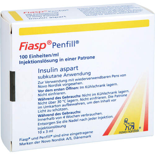 FIASP 100 Einheiten/ml Inj.-Lsg.i.e.Patrone, 10x3 ml, Emra-Med Arzneimittel GmbH