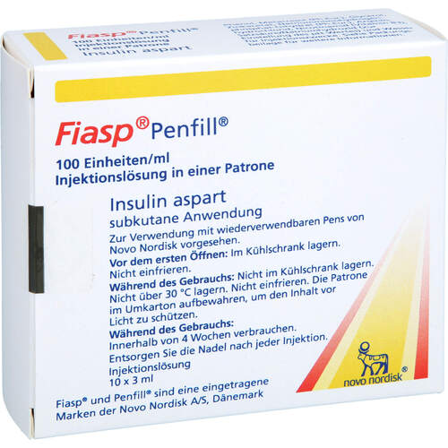 FIASP 100 Einheiten/ml Inj.-Lsg.i.e.Patrone, 10X3 ML, Emra-Med Arzneimittel GmbH