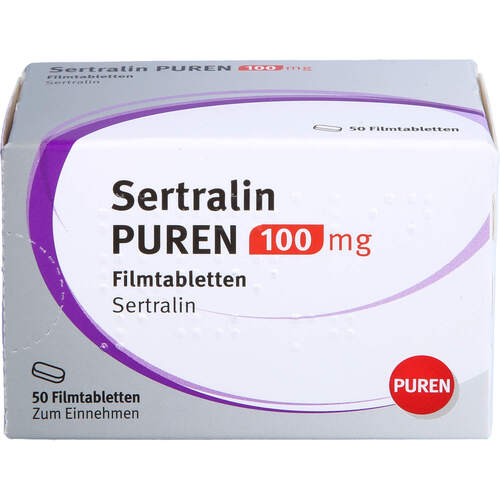 Sertralin PUREN 100 mg Filmtabletten, 50 Stk., PUREN Pharma GmbH & Co. KG