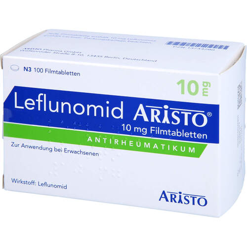Leflunomid Aristo 10 mg Filmtabletten, 100 Stk., Aristo Pharma GmbH Leflunomid Aristo 10 mg Filmtabletten, 100 Stk., Aristo Pharma GmbH