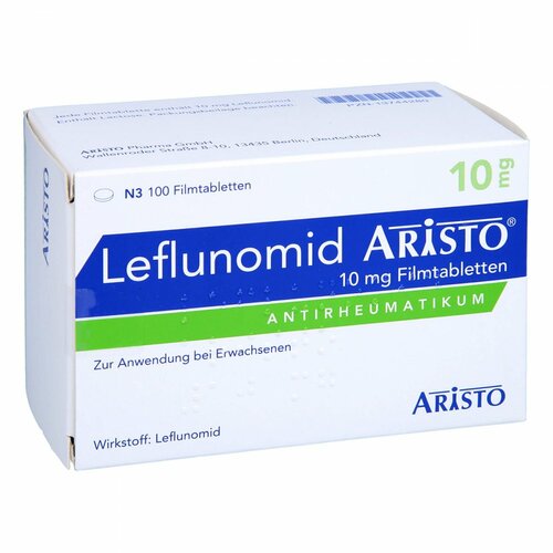 Leflunomid Aristo 10 mg Filmtabletten, 100 Stk., Aristo Pharma GmbH Leflunomid Aristo 10 mg Filmtabletten, 100 Stk., Aristo Pharma GmbH