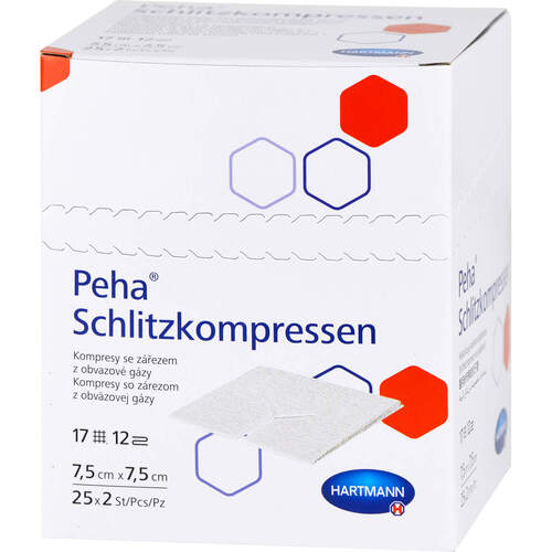 PEHA SCHLITZKOMPRESSEN 7.5x7.5 cm steril, 25X2 ST, 1001 Artikel Medical GmbH