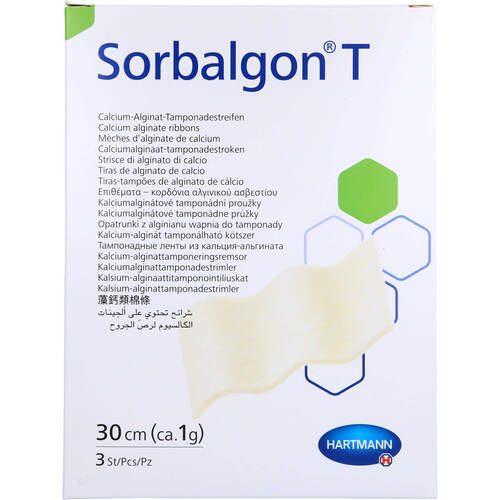 SORBALGON T Tamponade Streifen 1 g/30 cm, 3 Stk., 1001 Artikel Medical GmbH
