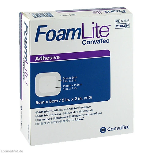 Foam Lite ConvaTec adhäsiv 5x5cm, 10 Stk., Convatec (Germany) GmbH
