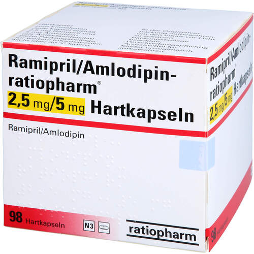 Ramipril/Amlodipin-ratiopharm 2.5 mg/5 mg Hartkaps, 98 Stk., ratiopharm GmbH