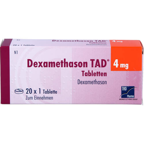 Dexamethason TAD 4mg Tabletten, 20 Stk., TAD Pharma GmbH
