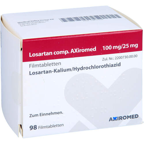 Losartan comp. AXiromed 100 mg/25 mg Filmtabletten, 98 Stk., Medical Valley Invest AB