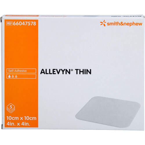 ALLEVYN Thin 10X10 cm dünne Wundauflage, 5 ST, + Prisoma GmbH