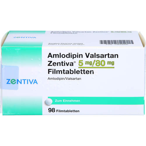 Amlodipin Valsartan Zentiva 5 mg/ 80 mg Filmtab., 98 Stk., Zentiva Pharma GmbH