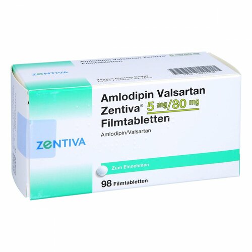 Amlodipin Valsartan Zentiva 5 mg/ 80 mg Filmtab., 98 Stk., Zentiva Pharma GmbH