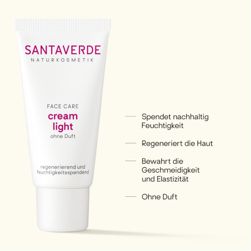 aloe vera creme light ohne Duft, 30 ml, SANTAVERDE GmbH