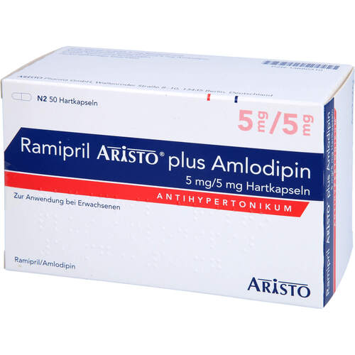 Ramipril Aristo plus Amlodipin 5mg/5mg Hartkps, 50 ST, Aristo Pharma GmbH