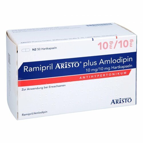 Ramipril Aristo plus Amlodipin 10mg/10mg Hartkps, 50 ST, Aristo Pharma GmbH