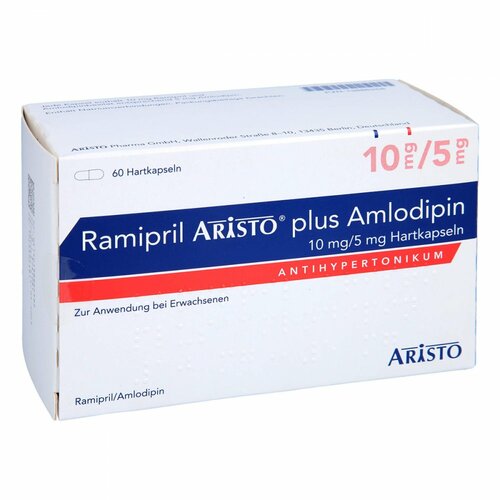 Ramipril Aristo plus Amlodipin 10mg/5mg Hartkps, 60 ST, Aristo Pharma GmbH