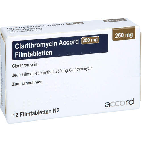 Clarithromycin Accord 250 mg Filmtabletten, 12 Stk., Accord Healthcare GmbH