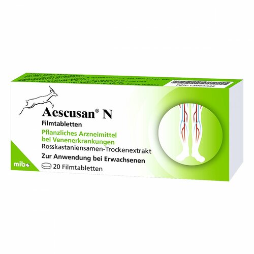 Aescusan N Filmtabletten, 20 ST, Mibe GmbH Arzneimittel Aescusan N Filmtabletten, 20 ST, Mibe GmbH Arzneimittel