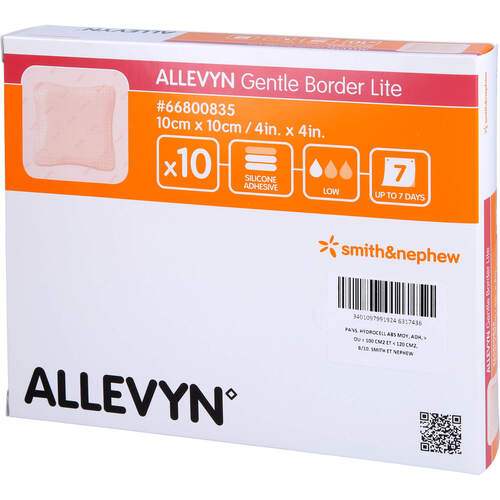 ALLEVYN Gentle Border Lite 10x10 cm Schaumverb., 10 ST, Avitamed GmbH