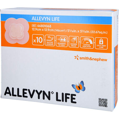 ALLEVYN Life 12.9x12.9 cm Silikonschaumverband, 10 Stk., Avitamed GmbH