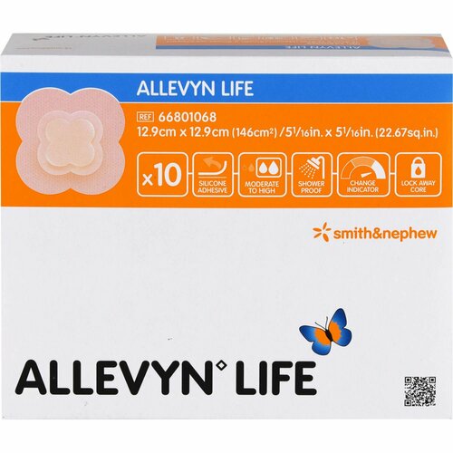 ALLEVYN Life 12.9x12.9 cm Silikonschaumverband, 10 Stk., Avitamed GmbH