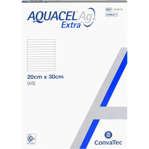 AQUACEL Ag Extra 20x30 cm Kompressen, 5 Stk., B2b Medical GmbH