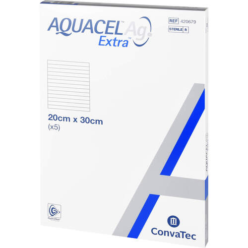 AQUACEL Ag Extra 20x30 cm Kompressen, 5 Stk., B2b Medical GmbH