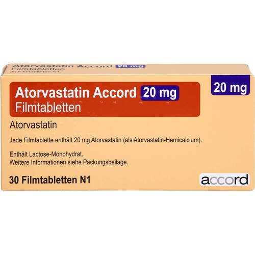 Atorvastatin Accord 20 mg Filmtabletten, 30 Stk., Accord Healthcare GmbH