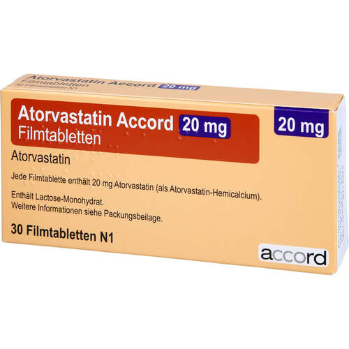 Atorvastatin Accord 20 mg Filmtabletten, 30 ST, Accord Healthcare GmbH