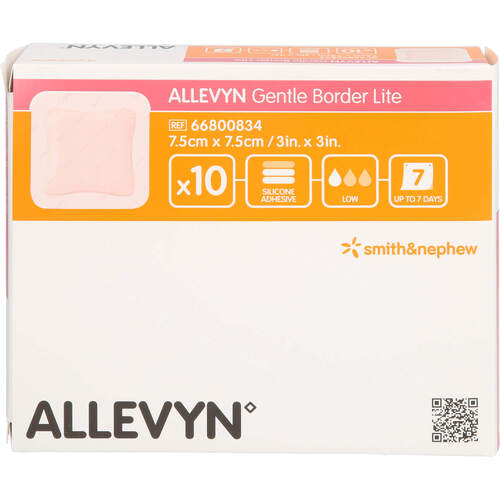 ALLEVYN Gentle Border Lite 7.5x7.5 cm Schaumverb., 10 ST, Avitamed GmbH