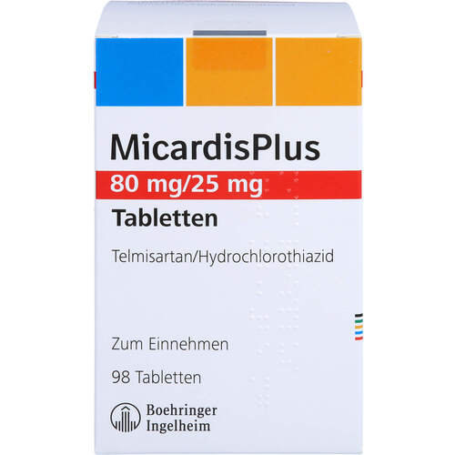MicardisPlus 80 mg/25 mg Tabletten, 98 Stk., Eurimpharm Arzneimittel GmbH