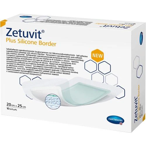 Zetuvit Plus Silicone Border 20 cm x 25 cm, 10 Stk., Paul Hartmann AG