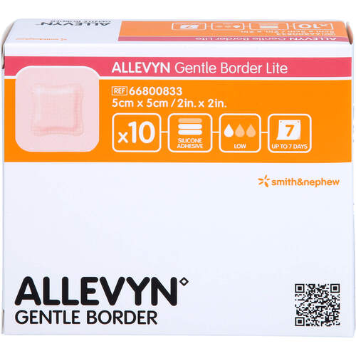 ALLEVYN Gentle Border Lite 5x5 cm Schaumverb., 10 Stk., Tora Pharma GmbH ALLEVYN Gentle Border Lite 5x5 cm Schaumverb., 10 Stk., Tora Pharma GmbH
