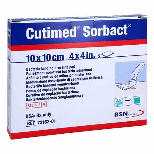 CUTIMED Sorbact Saugkompressen 10x10 cm, 5 Stk., Avitamed GmbH